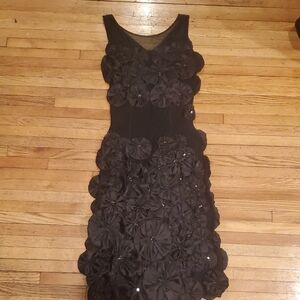 Issue New York Black Floral Midi Dress